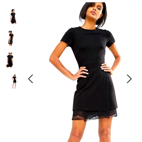 French Connection Lula Stretch Lace Trim Dress - Picture 1 of 8